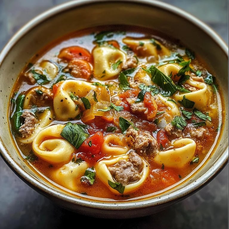 Autumn Tortellini Soup With Sausage