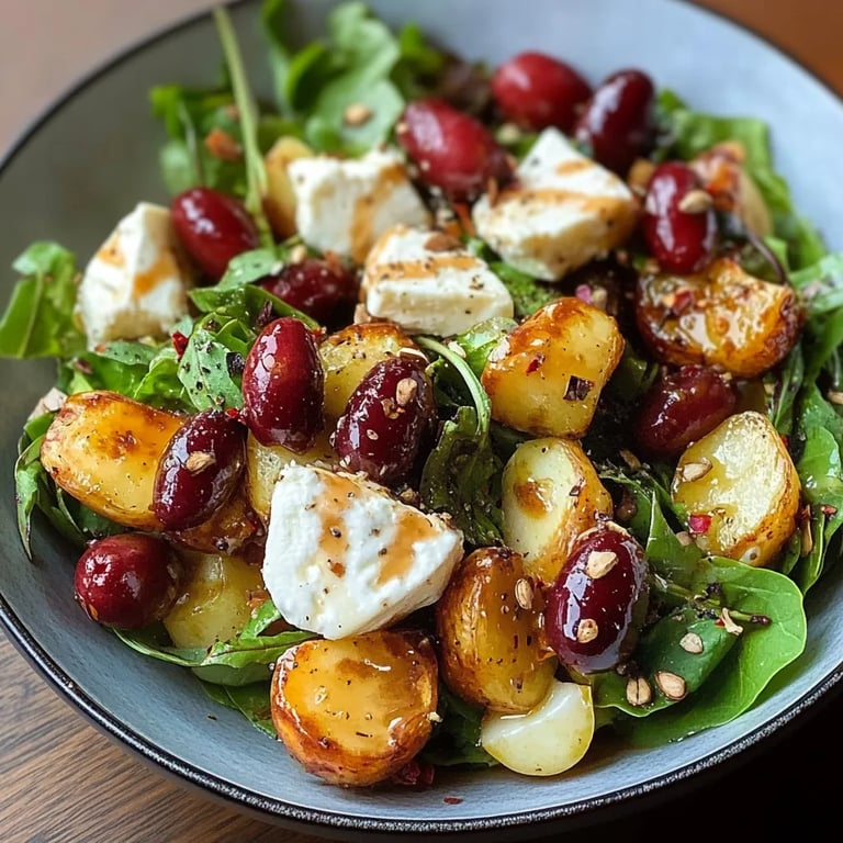 Herbstsalat mit karamellisierten Birnen & Ziegenkäse