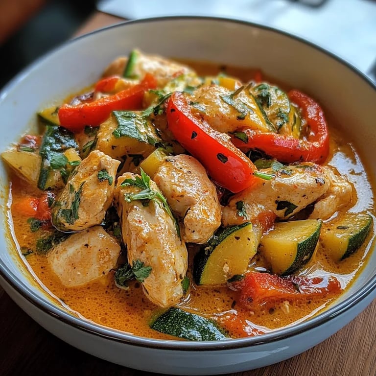 Cremiges Paprika-Zucchini-Hähnchen: Ein Unglaubliches Rezept für Jeden Tag