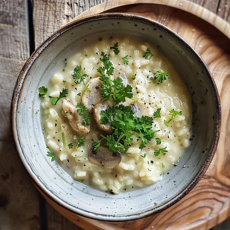 Cremiges Rosenkohl-Pilz-Risotto