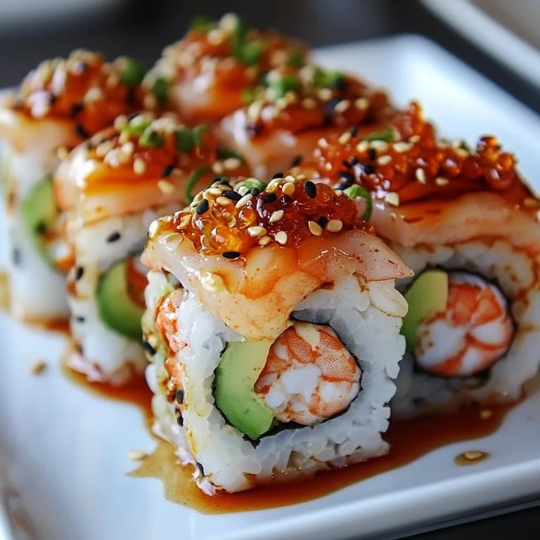 Spicy Shrimp Sushi Stacks