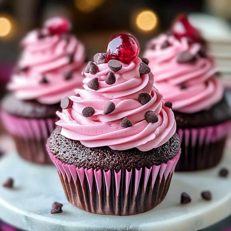 Himmlische Schokoladen-Himbeer-Cupcakes