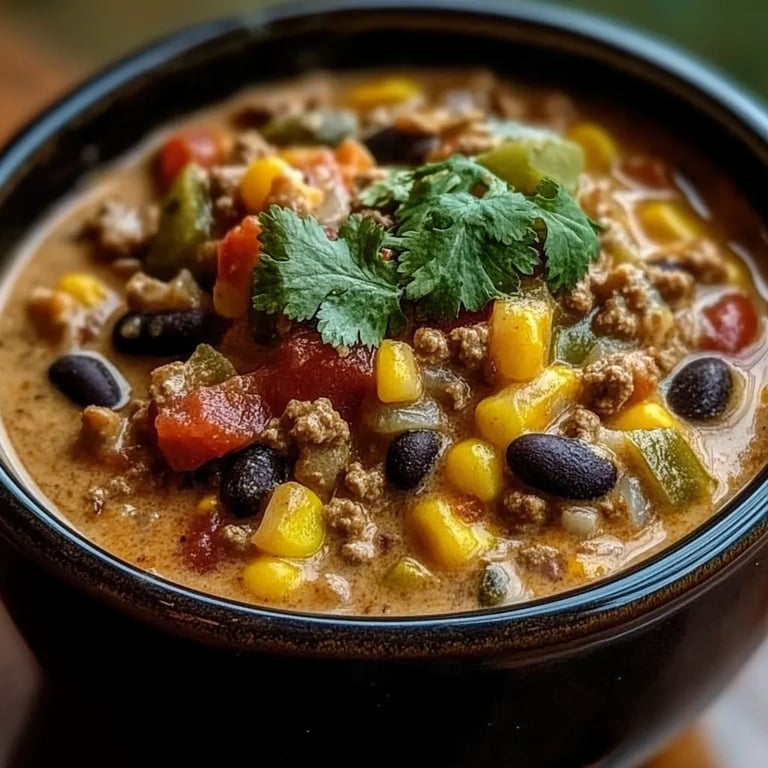 High Protein Creamy Taco Soup