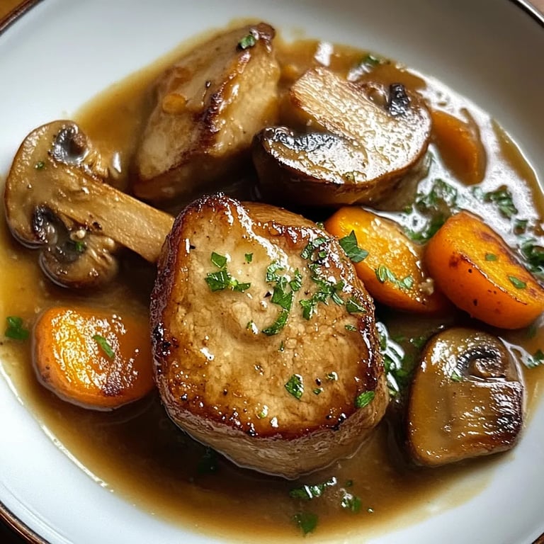 Poêlée de Porc Crémeuse aux Champignons et Carottes : Une Recette Incroyable Ultime