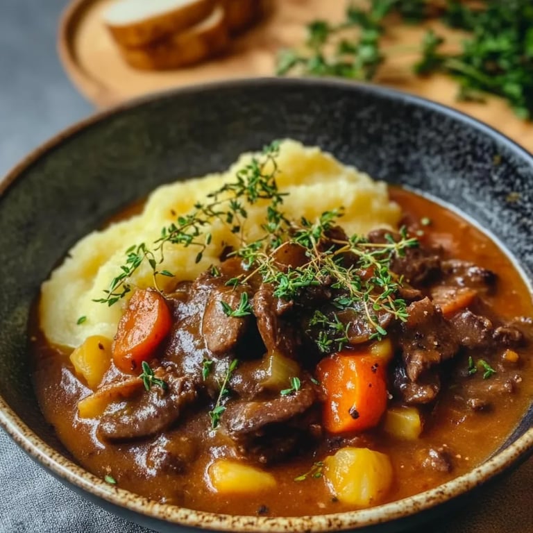 Pilzgulasch mit Kartoffelpüree