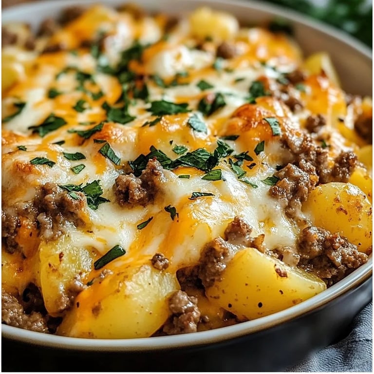 Cheesy Ground Beef & Potato Casserole