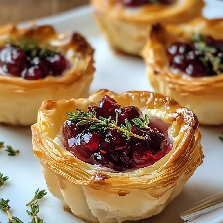 Cranberry, Brie & Thyme Phyllo Cups