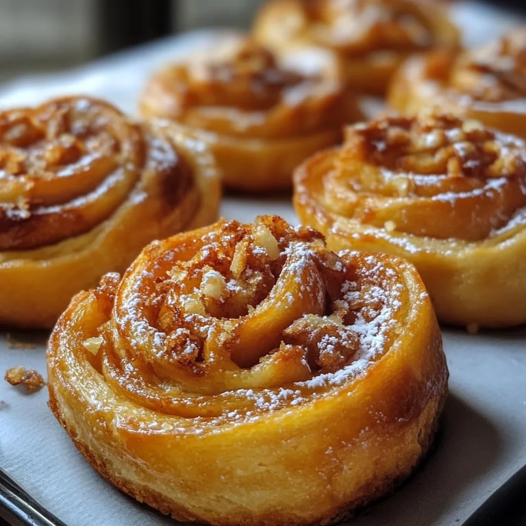 Apfel Zimt Schnecken mit Blätterteig