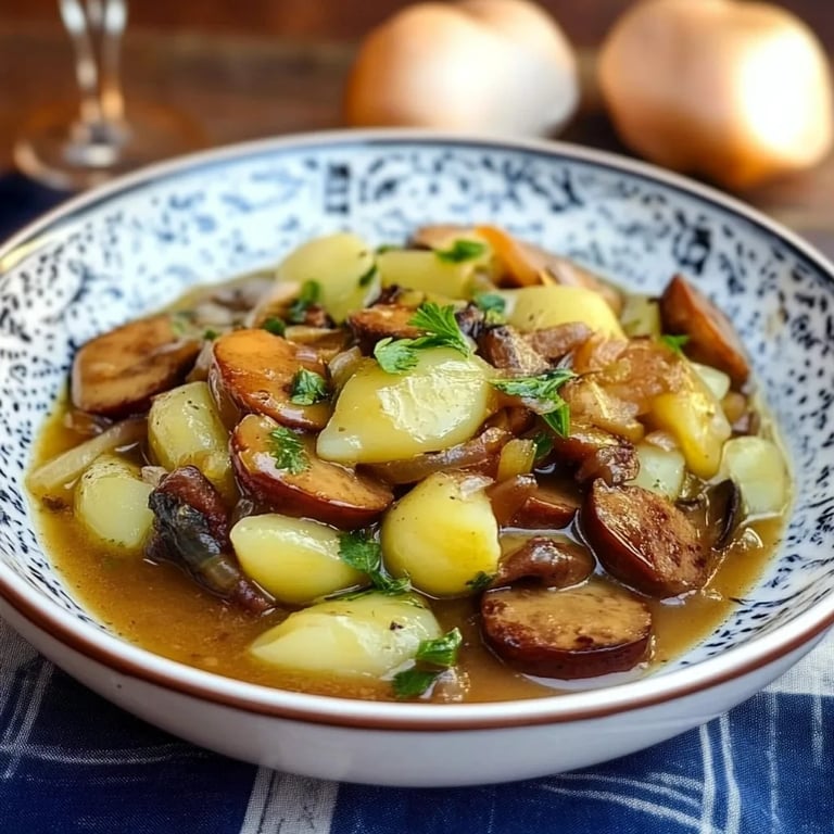 Lauch-Eintopf mit Würstchen