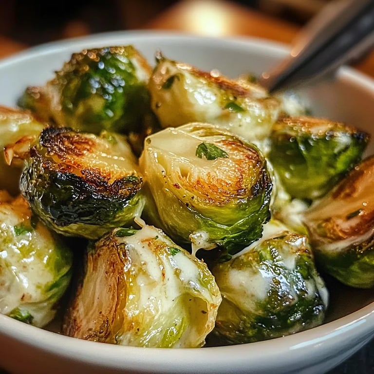 Cremig gebackener Rosenkohl