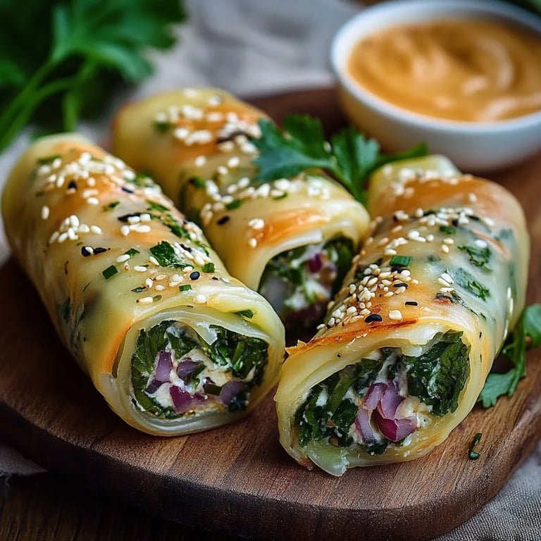 Leckere Sommerrollen mit Erdnussdip