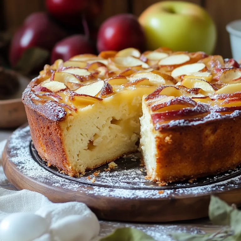Apfelkuchen mit Quark und Rührteig