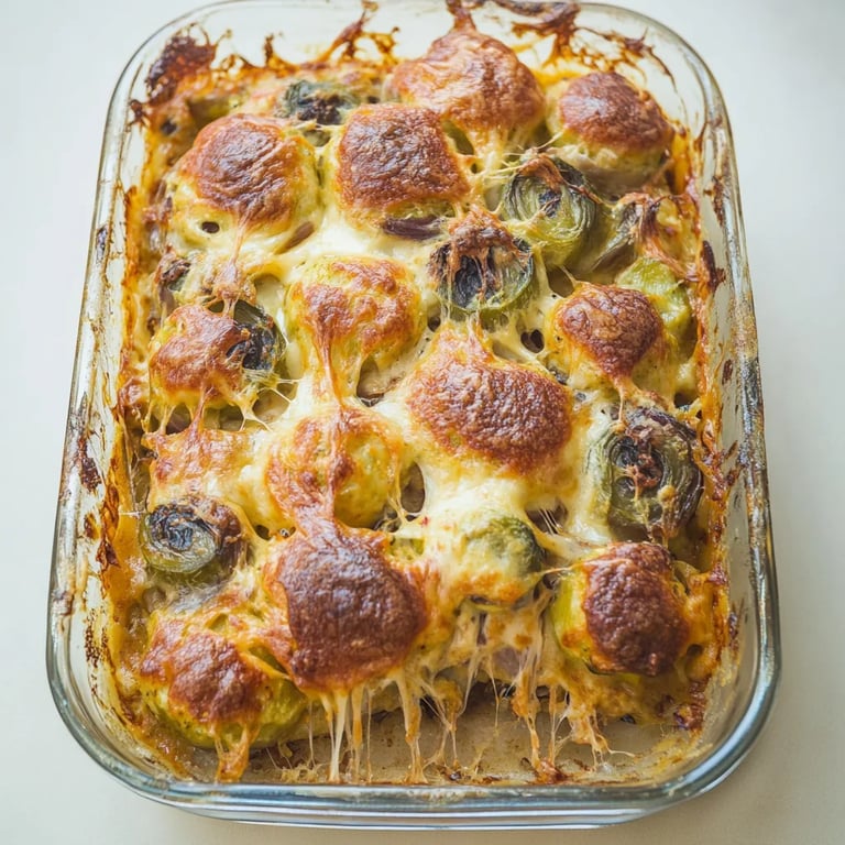 Cremiger Rosenkohl-Auflauf mit Käse