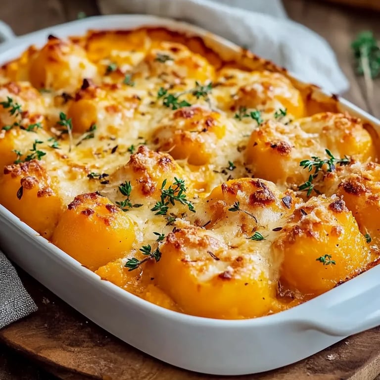 Butternut-Kürbis-Auflauf mit Gnocchi