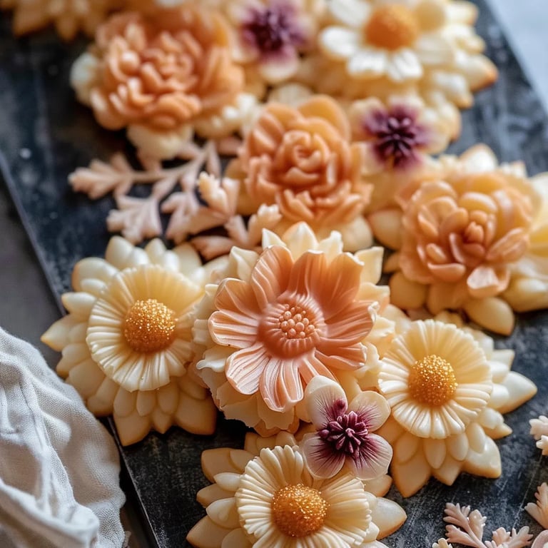 Marzipanblüten (Marzipan-Spritzgebäck)