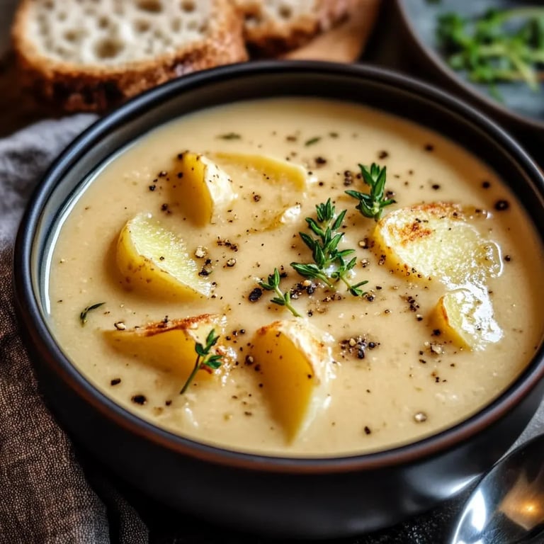 Cheddar Garlic Herb Potato Soup