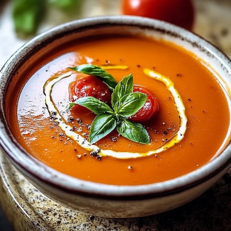 Köstliche geröstete Knoblauch-Tomaten-Suppe