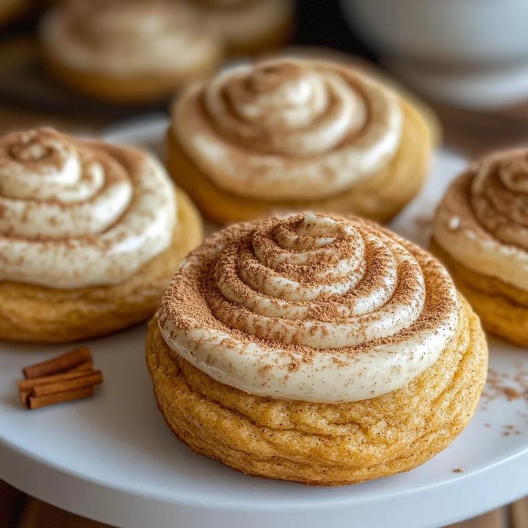 Soft Pumpkin Cookies with Cinnamon Frosting