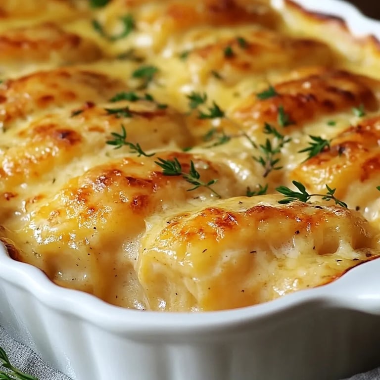 Dad's Creamy & Cheesy Au Gratin Potatoes