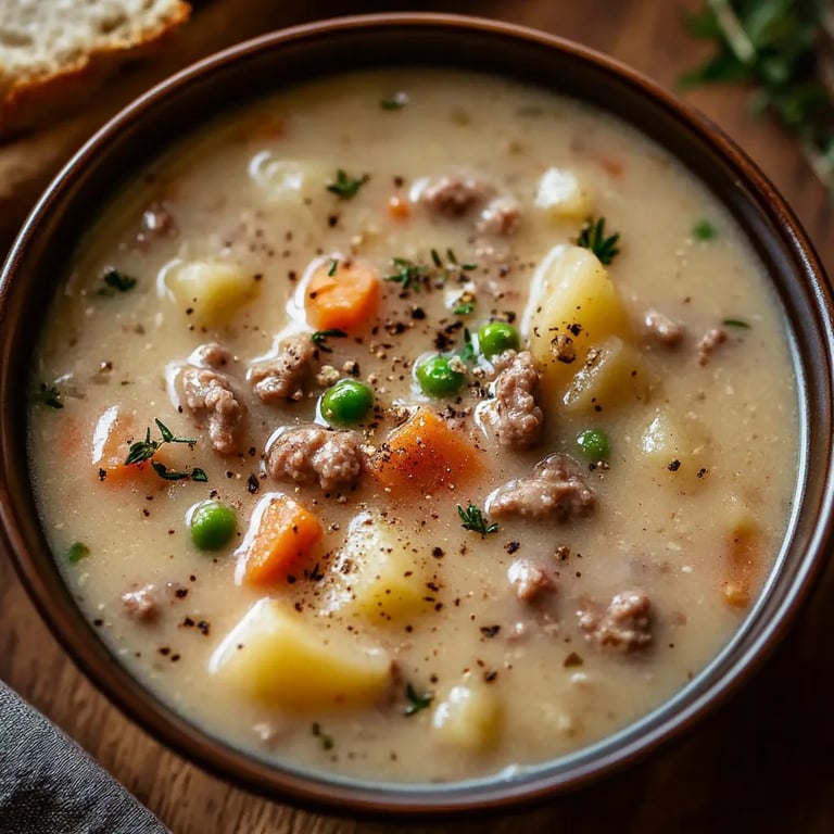 Creamy Potato Hamburger Soup