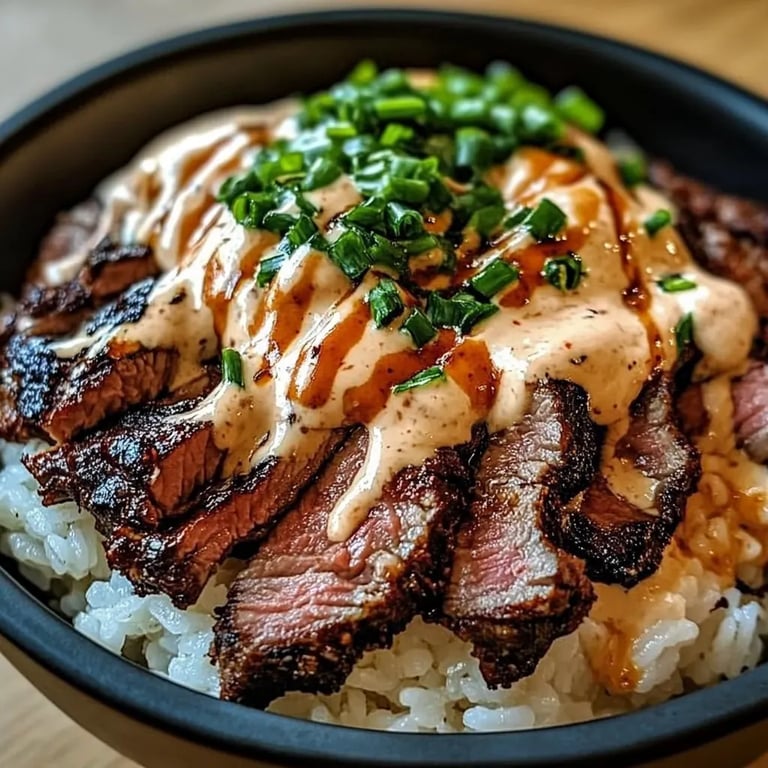 Korean BBQ Steak Rice Bowls with Spicy Cream Sauce: An Incredible Ultimate Recipe