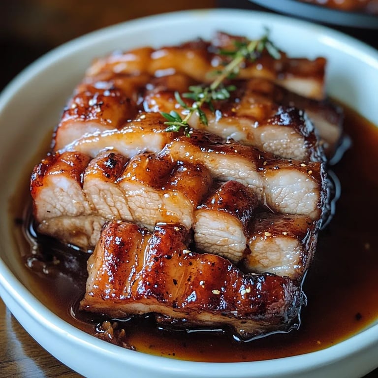 Slow Cooker Pork Belly w/ Honey Balsamic Glaze: An Incredible Ultimate Recipe