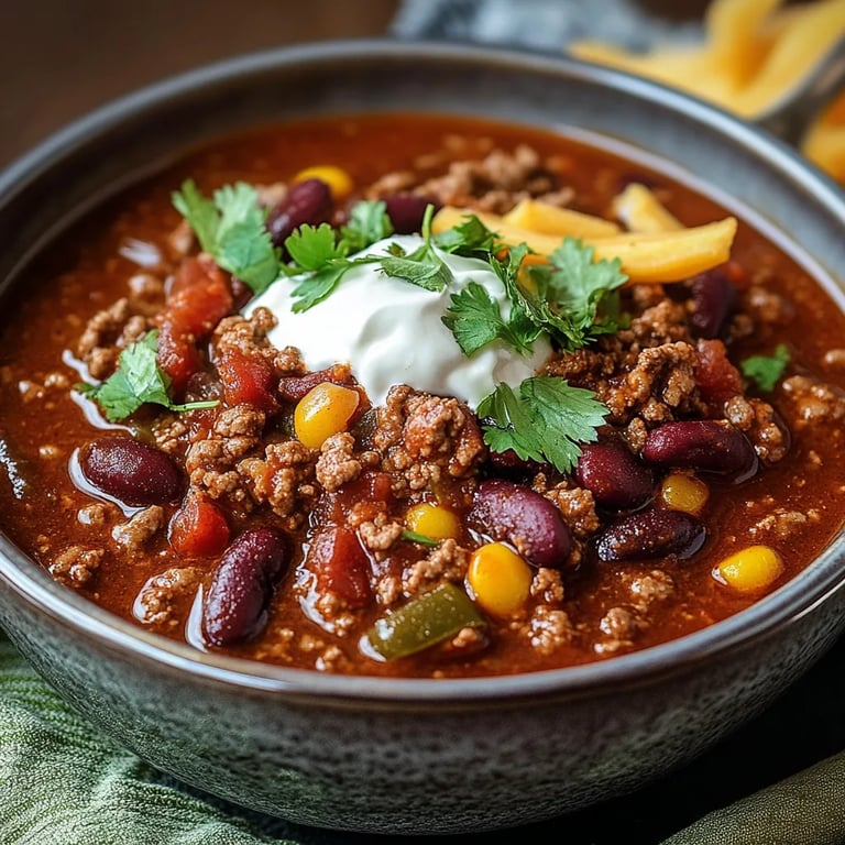 Easy Crockpot Ground Beef Chili with Beans