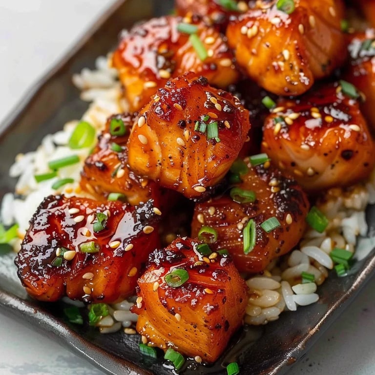 Crispy Honey Garlic Salmon Bites