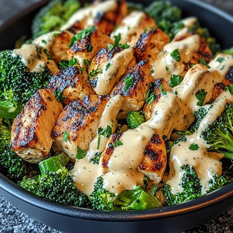 Grilled Chicken & Broccoli Bowls with Creamy Garlic Sauce: An Amazing Ultimate Recipe