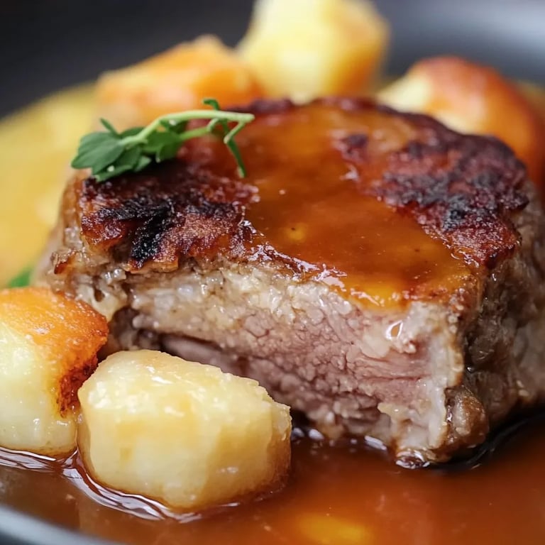 Hackbraten mit Knödelhaube