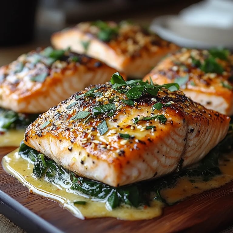 Blackened Salmon Stuffed w/ Spinach & Parmesan: An Incredible Ultimate Recipe