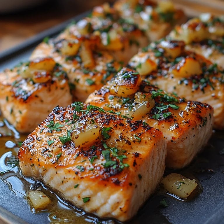 Bocados de Salmón en Freidora de Aire con Salsa Cremosa de Ajo: Una Increíble Receta Última