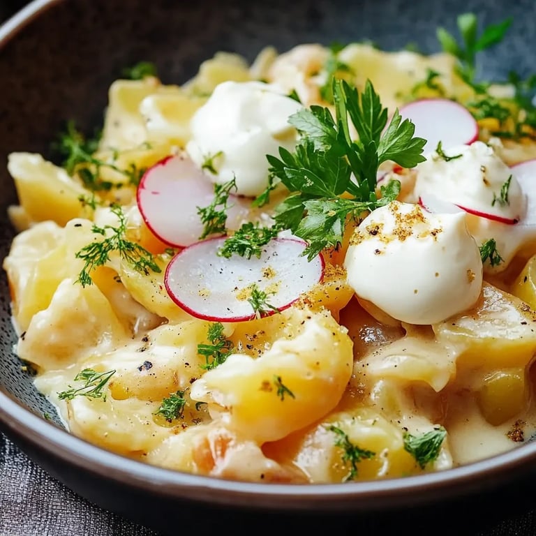 Omas Kartoffelsalat mit Brühe