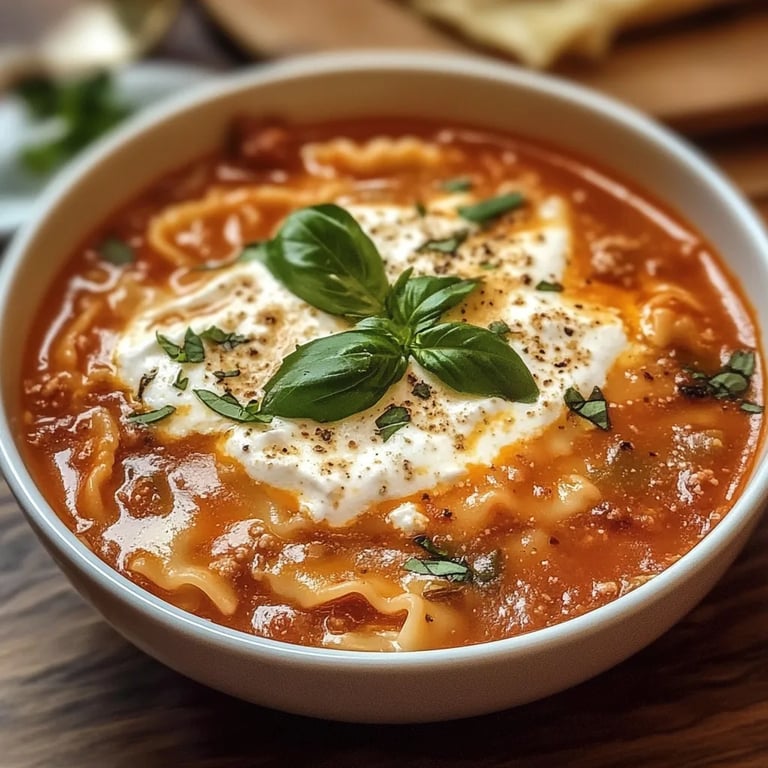 Lasagna Soup w/ Ricotta Cheese