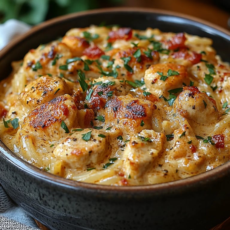 Orzo Cremoso con Pollo Toscano en Olla de Cocción Lenta: Una Increíble Receta Última