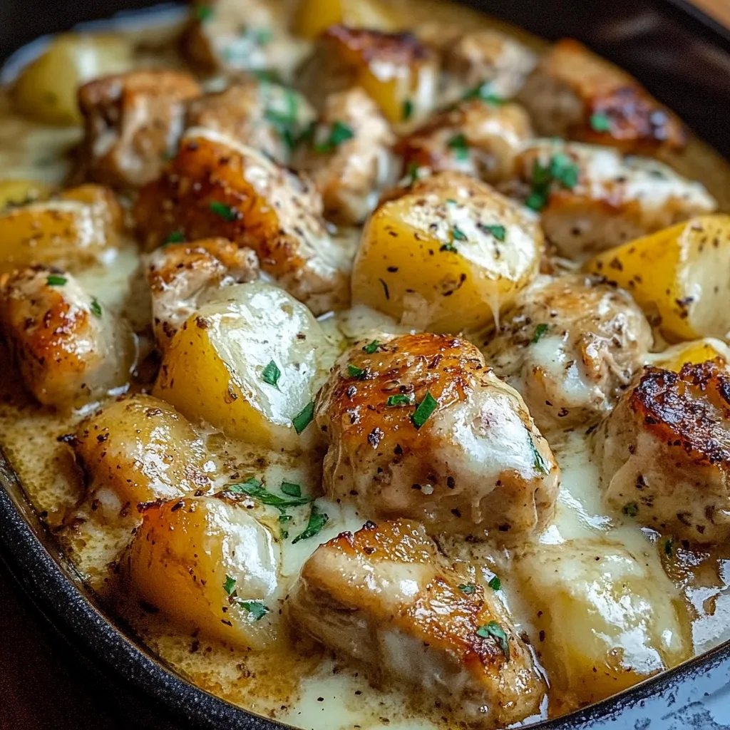 Garlic Parmesan Crockpot Chicken and Potatoes