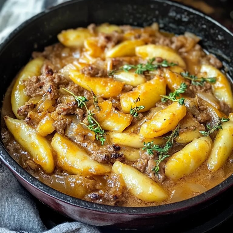 Schnelle Schupfnudel-Hack-Pfanne