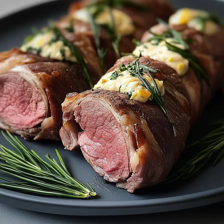 Gefüllte Roastbeef-Röllchen