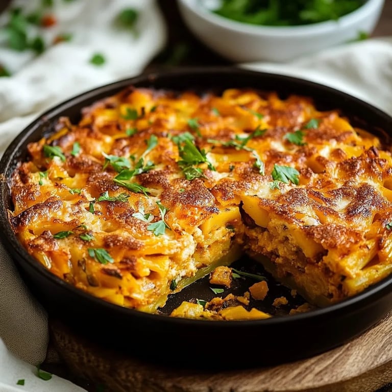 Zapiekanka z kurczakiem i makaronem