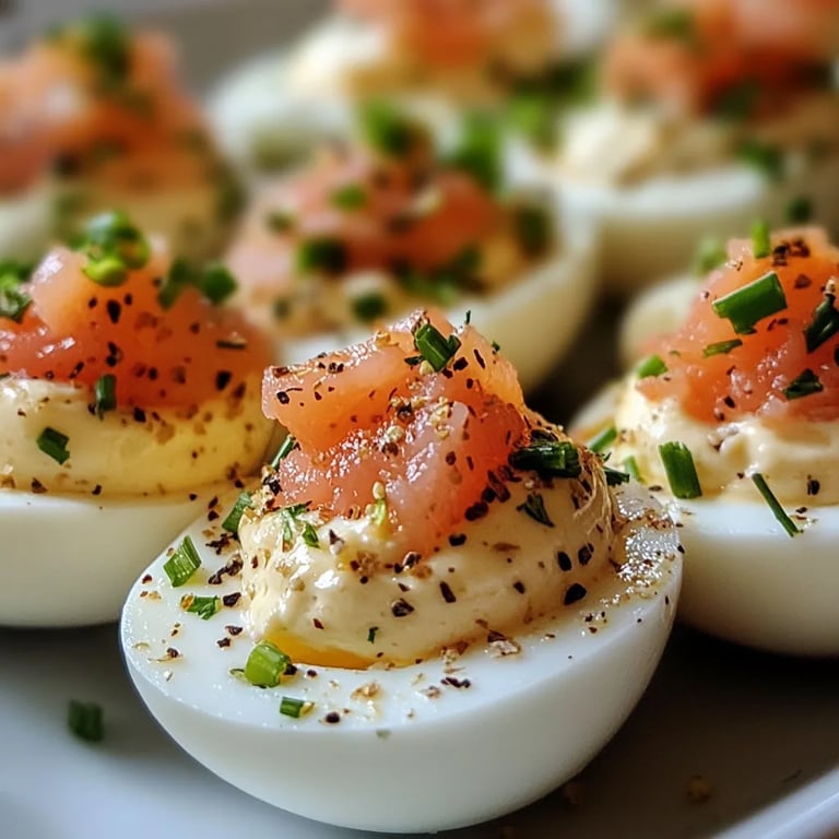 Smoked Salmon Deviled Eggs