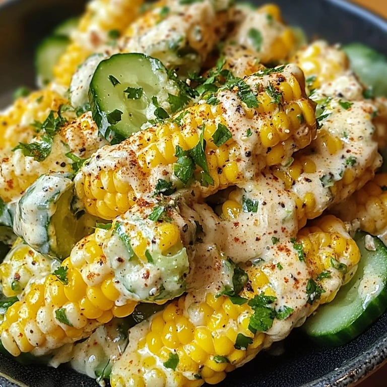 Street Corn Creamy Cucumber Salad: An Incredible 7-Ingredient Recipe