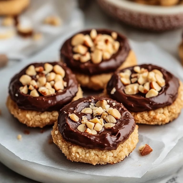 Hazelnut Thumbprint Cookies with Silky Ganache