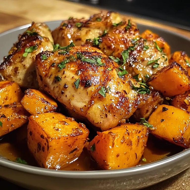 Maple-Glazed Chicken w/ Sweet Potatoes