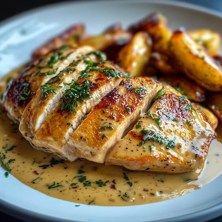 Hähnchenfilet in cremiger Knoblauchsauce