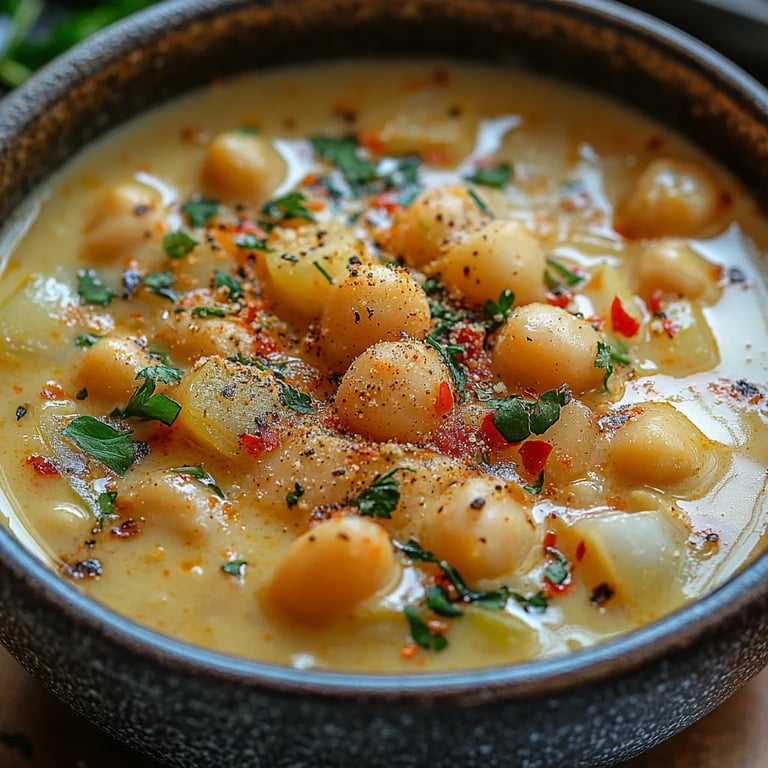 Cremige Knoblauch-Kichererbsensuppe: Ein Unglaubliches Ultimatives Rezept für 6 Portionen