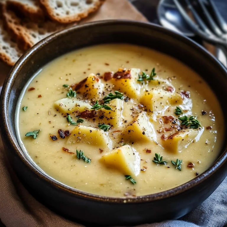 Cheddar Garlic Herb Potato Soup
