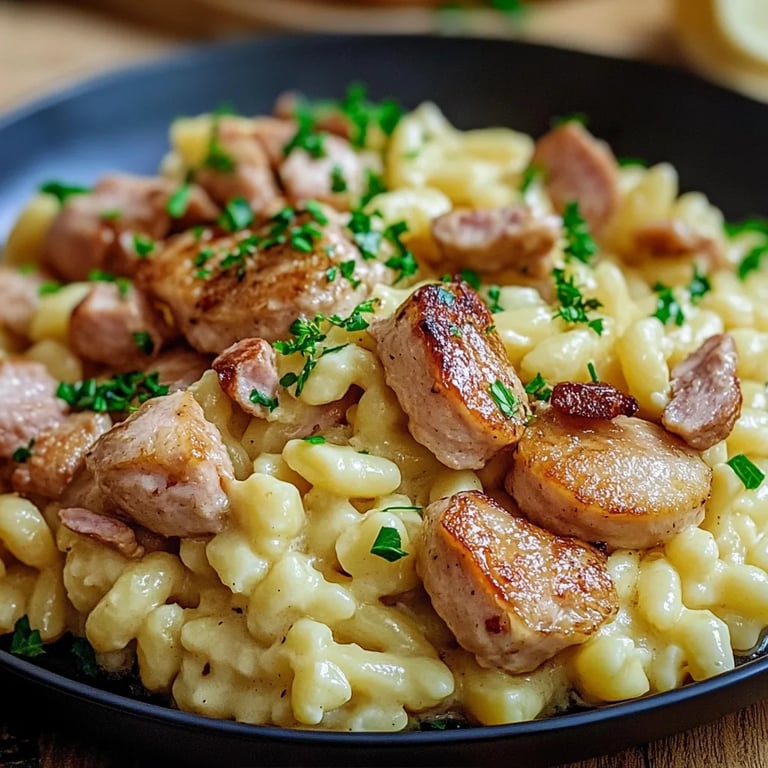 Klassische Schinkennudeln