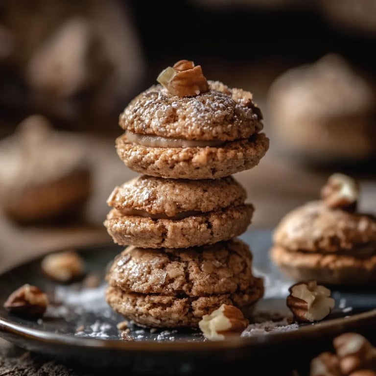 Walnussmakronen saftig