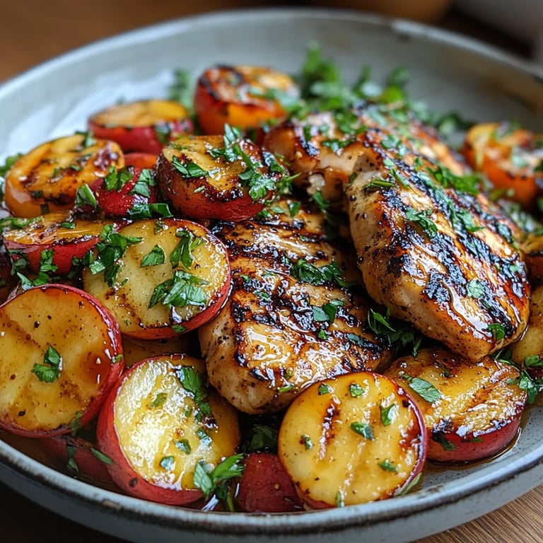 Pollo a la Parrilla con Miel y Mostaza y Ensalada de Durazno: La Increíble Receta Secreta