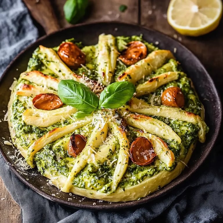 Schneller Blätterteig-Baum mit Pesto 🎄